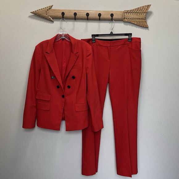Express Dresses & Skirts - Express | Red Double Breasted Blazer & Pants Suit Jacket Size 12 Y2K Vintage